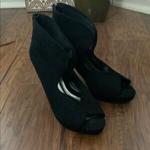 Elegant Black Women's Peep-Toe Ankle Boots